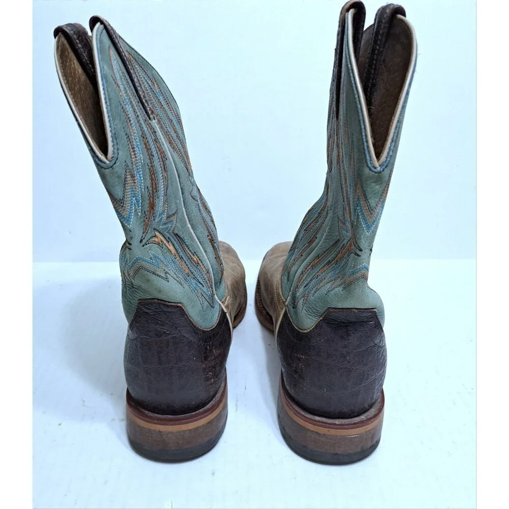 Ariat Arena Rebound Western Boots Men's 9EE Blue Brown Turquoise Cowboy Leather